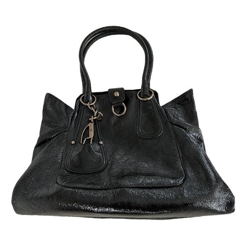 Pre-owned Fay Patent Leather Handbag In Black
