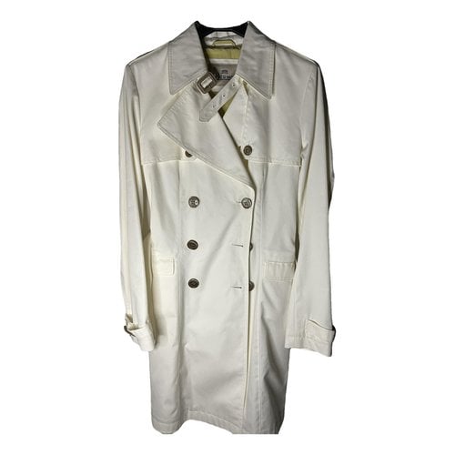 Pre-owned Herno Trench Coat In White