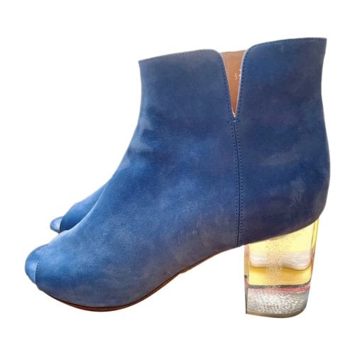 Pre-owned Maison Margiela Vegan Leather Boots In Blue
