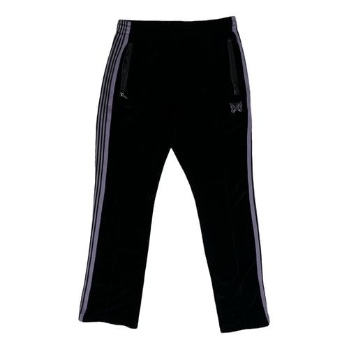 Pre-owned Needles Velvet Trousers In Black