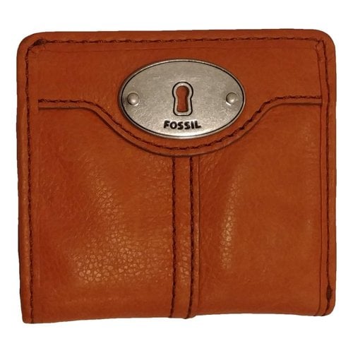 Pre-owned Fossil Leather Wallet In Orange