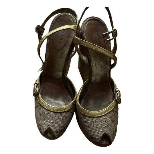 Pre-owned Prada Cloth Sandals In Beige