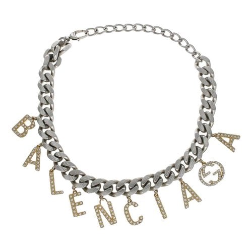 Pre-owned Gucci X Balenciaga Necklace In Silver