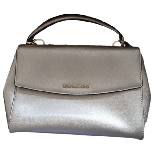 Pre-owned Michael Kors Ava Glitter Handbag In Gold
