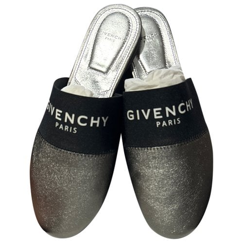 Pre-owned Givenchy Leather Mules & Clogs In Metallic