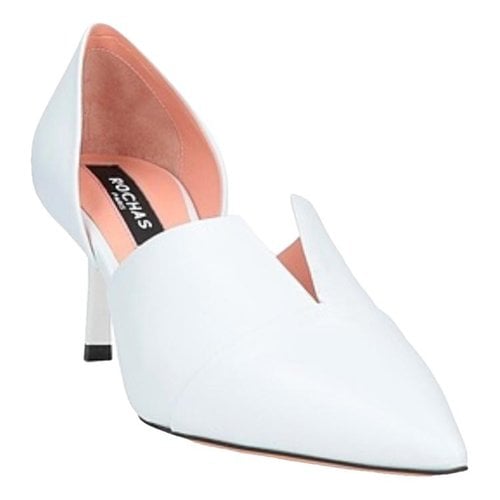 Pre-owned Rochas Leather Heels In White