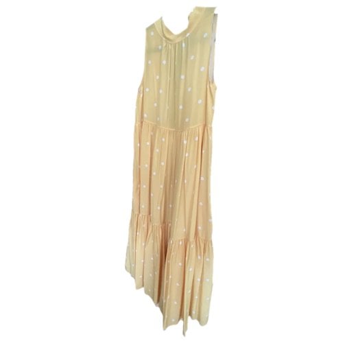 Pre-owned Asceno Silk Mid-length Dress In Yellow
