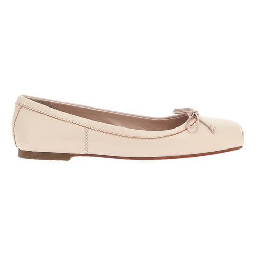 Pre-owned Christian Louboutin Leather Ballet Flats In Pink