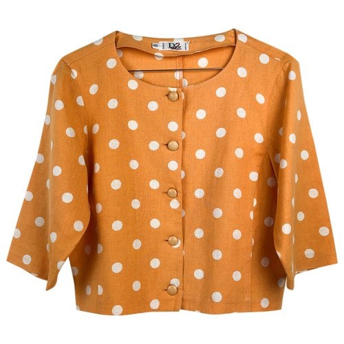 Pre-owned Dior Linen Top In Orange