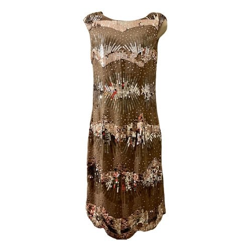 Pre-owned Jenny Packham Glitter Mid-length Dress In Metallic