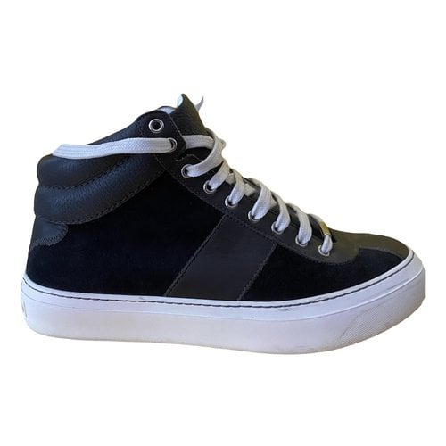 Pre-owned Jimmy Choo Leather High Trainers In Anthracite