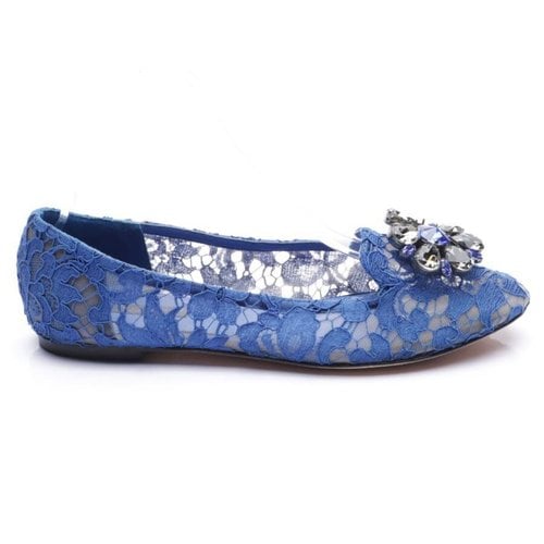 Pre-owned Dolce & Gabbana Cloth Flats In Blue