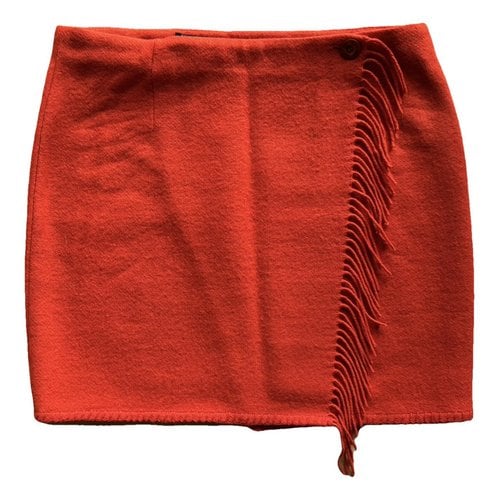 Pre-owned Ralph Lauren Wool Mini Skirt In Red