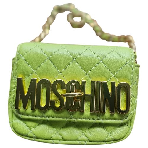 Pre-owned Moschino Leather Mini Bag In Yellow