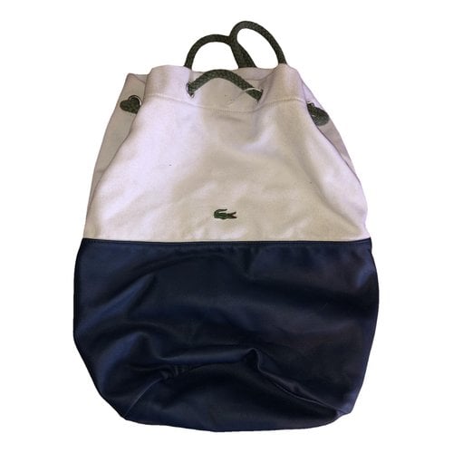 Pre-owned Lacoste Leather Travel Bag In White