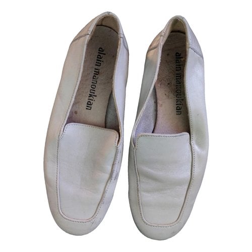 Pre-owned Manoukian Leather Ballet Flats In Beige
