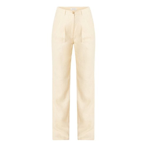 Pre-owned Anine Bing Linen Trousers In Yellow
