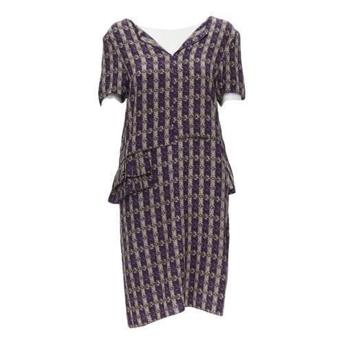 Pre-owned Marni Silk Mid-length Dress In Purple