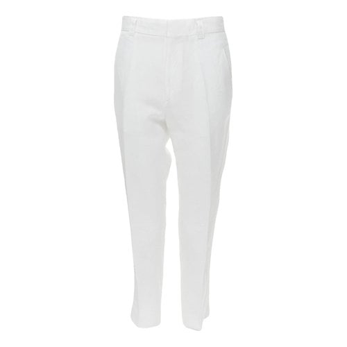 Pre-owned Haider Ackermann Linen Trousers In White