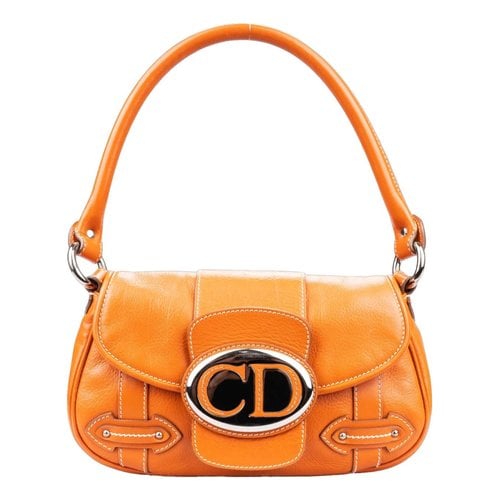 Pre-owned Dior Columbus Leather Handbag In Orange