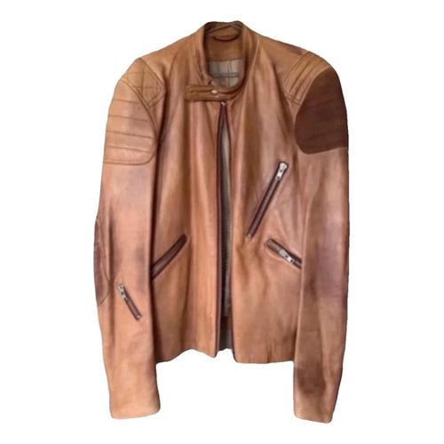 Pre-owned Acne Studios Leather Jacket In Beige