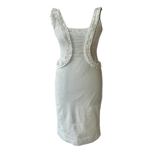 Pre-owned Mcq By Alexander Mcqueen Mini Dress In White