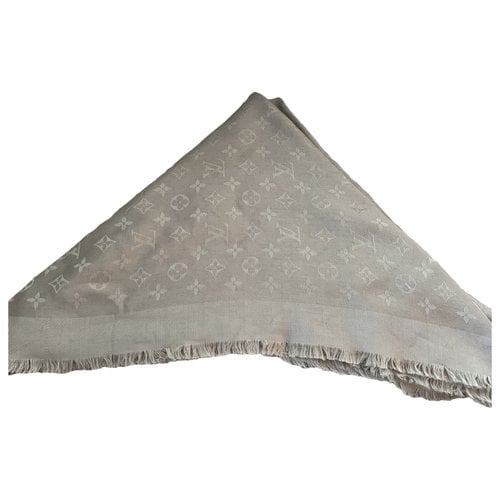 Pre-owned Louis Vuitton Châle Monogram Scarf In Beige