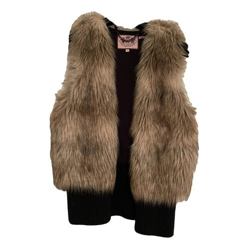 Pre-owned Juicy Couture Faux Fur Jacket In Beige