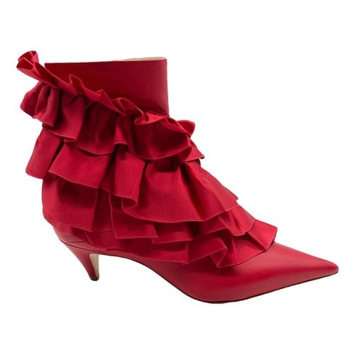 Pre-owned Rochas Leather Boots In Red