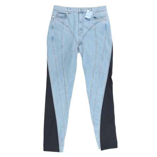 Pre-owned Mugler Slim Jeans In Blue