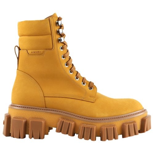 Pre-owned Amiri Leather Boots In Yellow