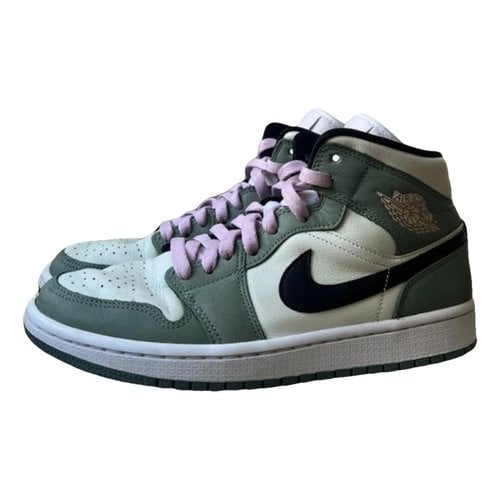 Pre-owned Jordan 1 Leather Boots In Green