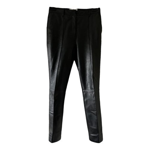 Pre-owned Victoria Beckham Leather Trousers In Black