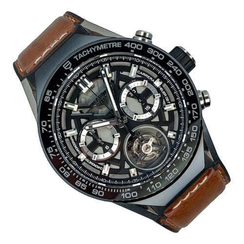 Pre-owned Tag Heuer Carrera Watch In Brown