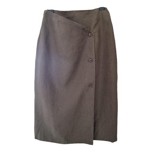 Pre-owned Cacharel Linen Mid-length Skirt In Brown