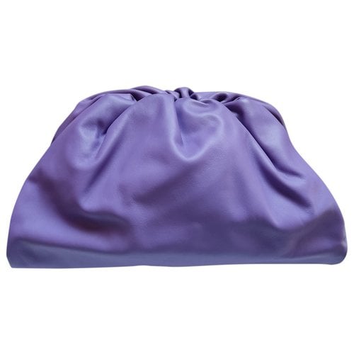 Pre-owned Bottega Veneta Pouch Leather Clutch Bag In Purple