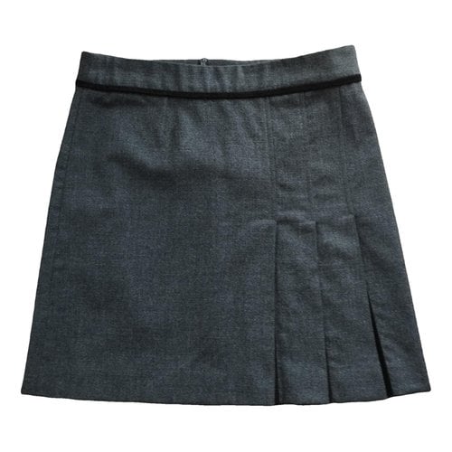 Pre-owned Fabrizio Viti Wool Mini Skirt In Grey