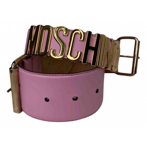 Pre-owned Moschino Pearls Belt In Pink