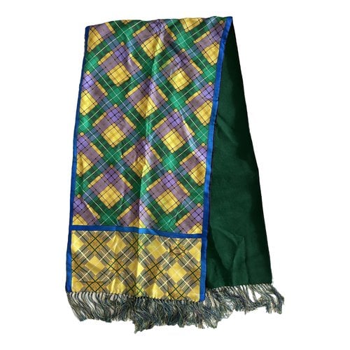 Pre-owned Versace Silk Scarf In Green