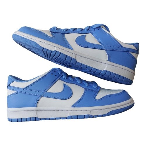 Pre-owned Nike Sb Dunk Low Leather Trainers In Blue