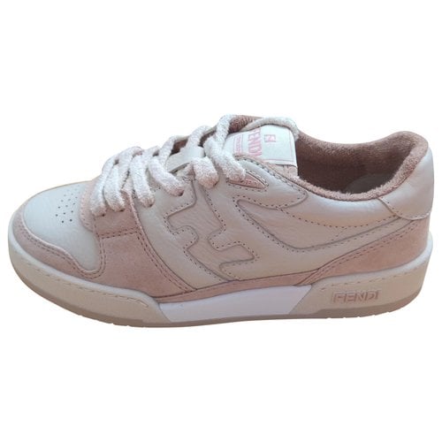 Pre-owned Fendi Match Leather Trainers In Pink
