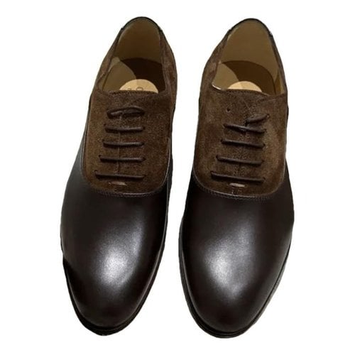 Pre-owned Gucci Leather Lace Ups In Brown