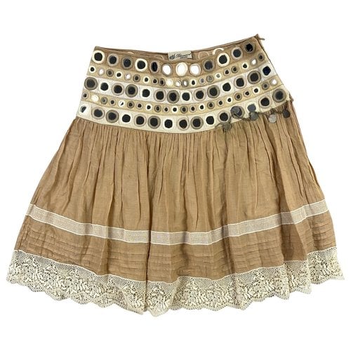 Pre-owned Blumarine Silk Mid-length Skirt In Beige