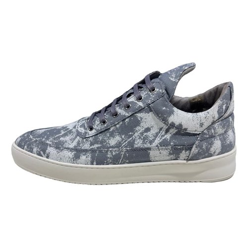 Pre-owned Filling Pieces Leather Low Trainers In Grey