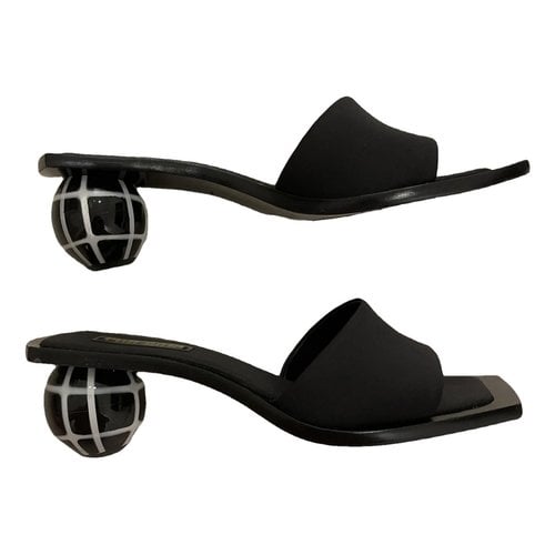 Pre-owned Cult Gaia Patent Leather Mules In Anthracite