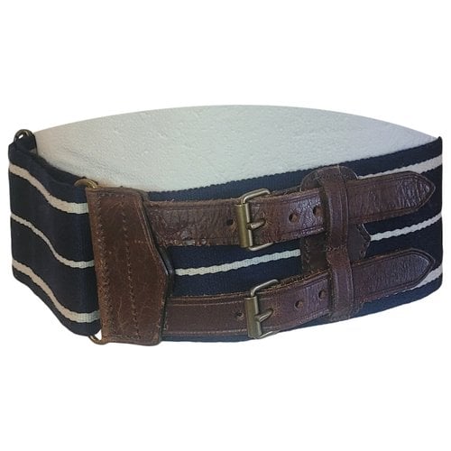 Pre-owned Ralph Lauren Leather Belt In Navy