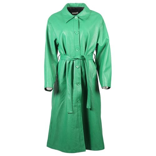 Pre-owned Apparis Leather Coat In Green
