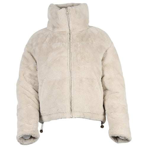 Pre-owned Apparis Faux Fur Jacket In Beige