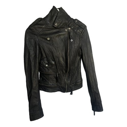 Pre-owned Bardot Leather Jacket In Black