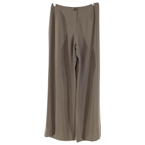 Pre-owned Emporio Armani Linen Large Pants In Khaki